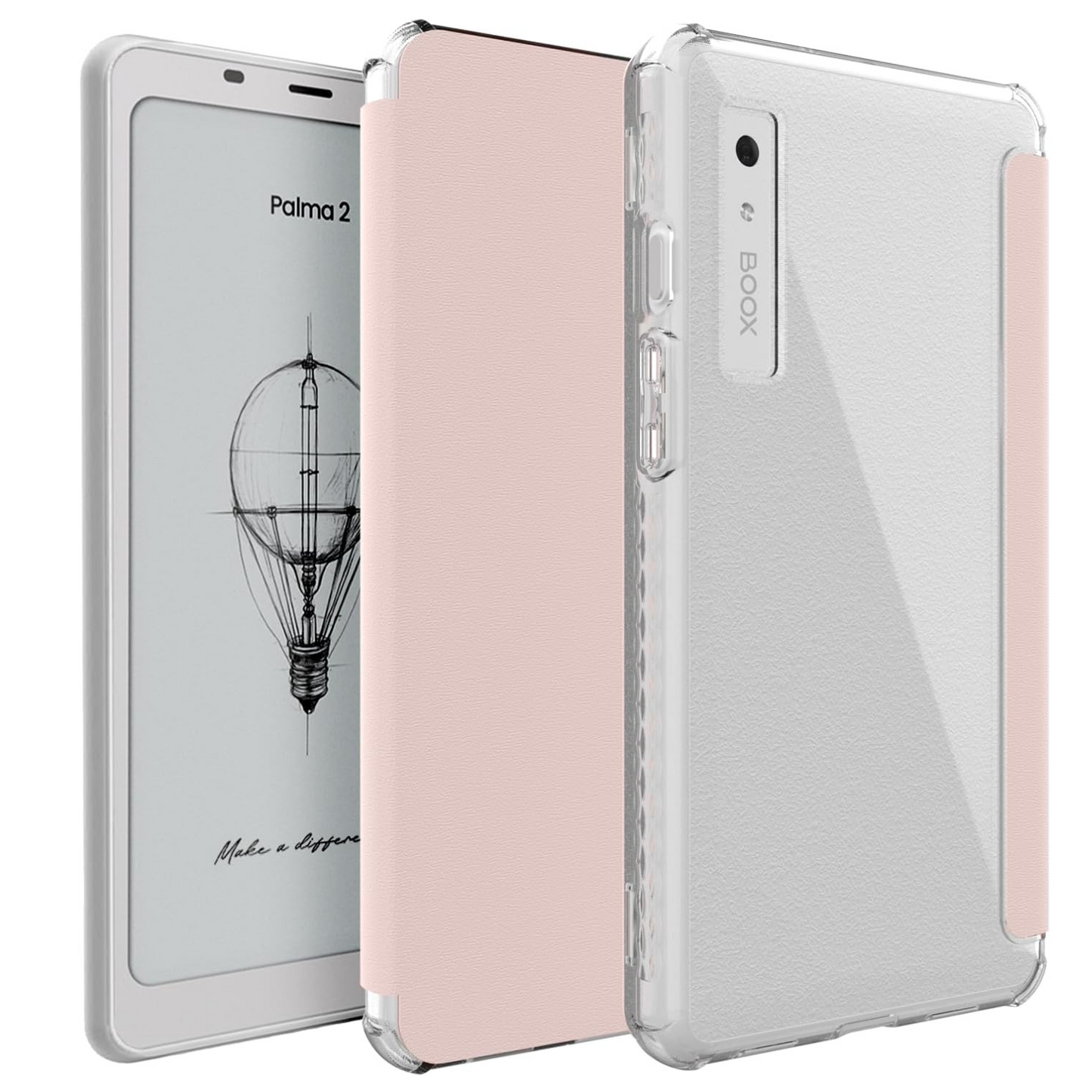 Onyx Boox Palma 2 Case SKN V2 FLIP Translucent TPU Back with Textured Leather