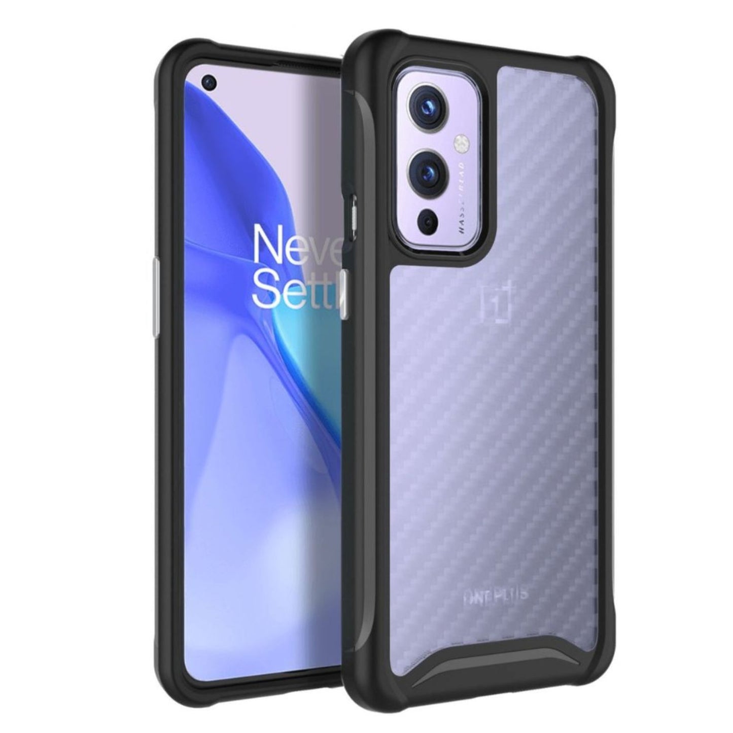 OnePlus 9 5G (2021) Case LUCION Carbon Hybrid Clear Hard Back