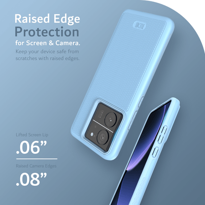 Heavy duty Xiaomi 13T and 13T Pro phone case with MergeGrip dual-layer design and raised edges for enhanced screen and camera protection