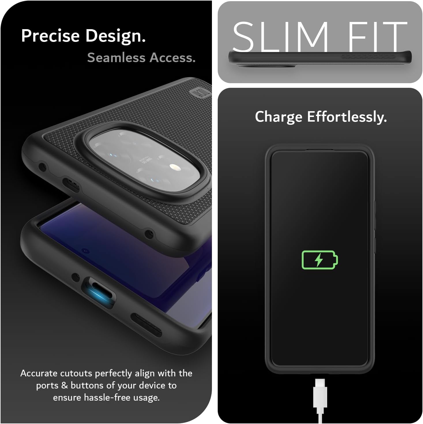 TUDIA MergeGrip Case for Xiaomi Redmi Note 14 Pro Plus 5G (2025) – Military Grade, Shockproof, Black