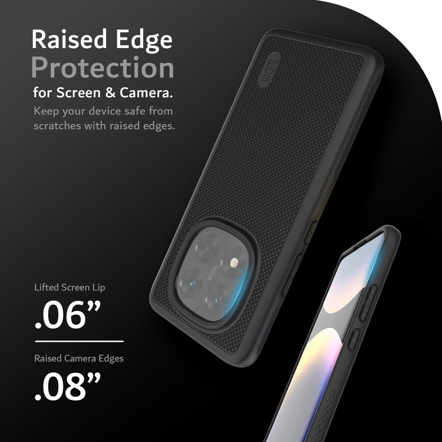 TUDIA MergeGrip Case for Xiaomi Redmi Note 14 Pro Plus 5G (2025) – Military Grade, Shockproof, Black