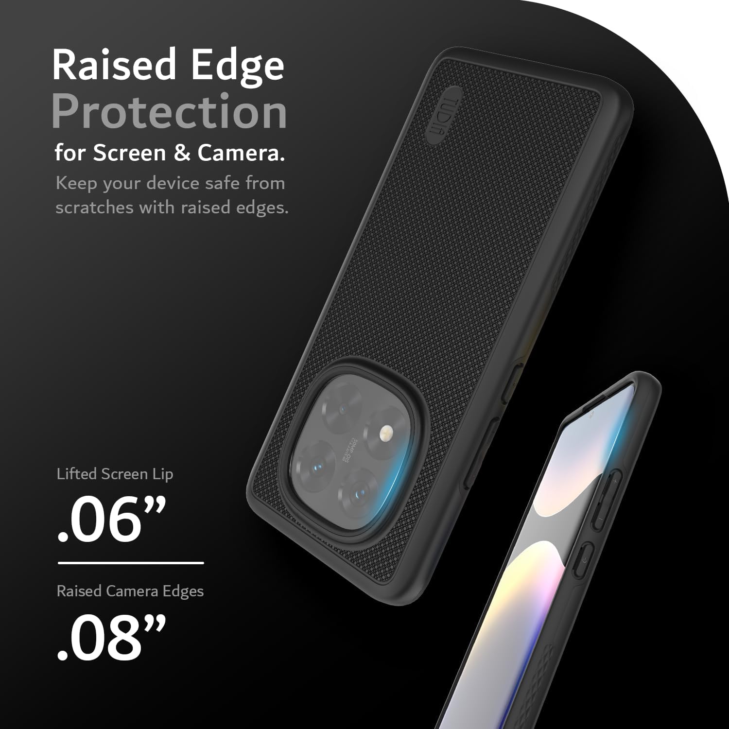 TUDIA MergeGrip Case for Xiaomi Redmi Note 14 Pro Plus 5G (2025) – Military Grade, Shockproof, Black
