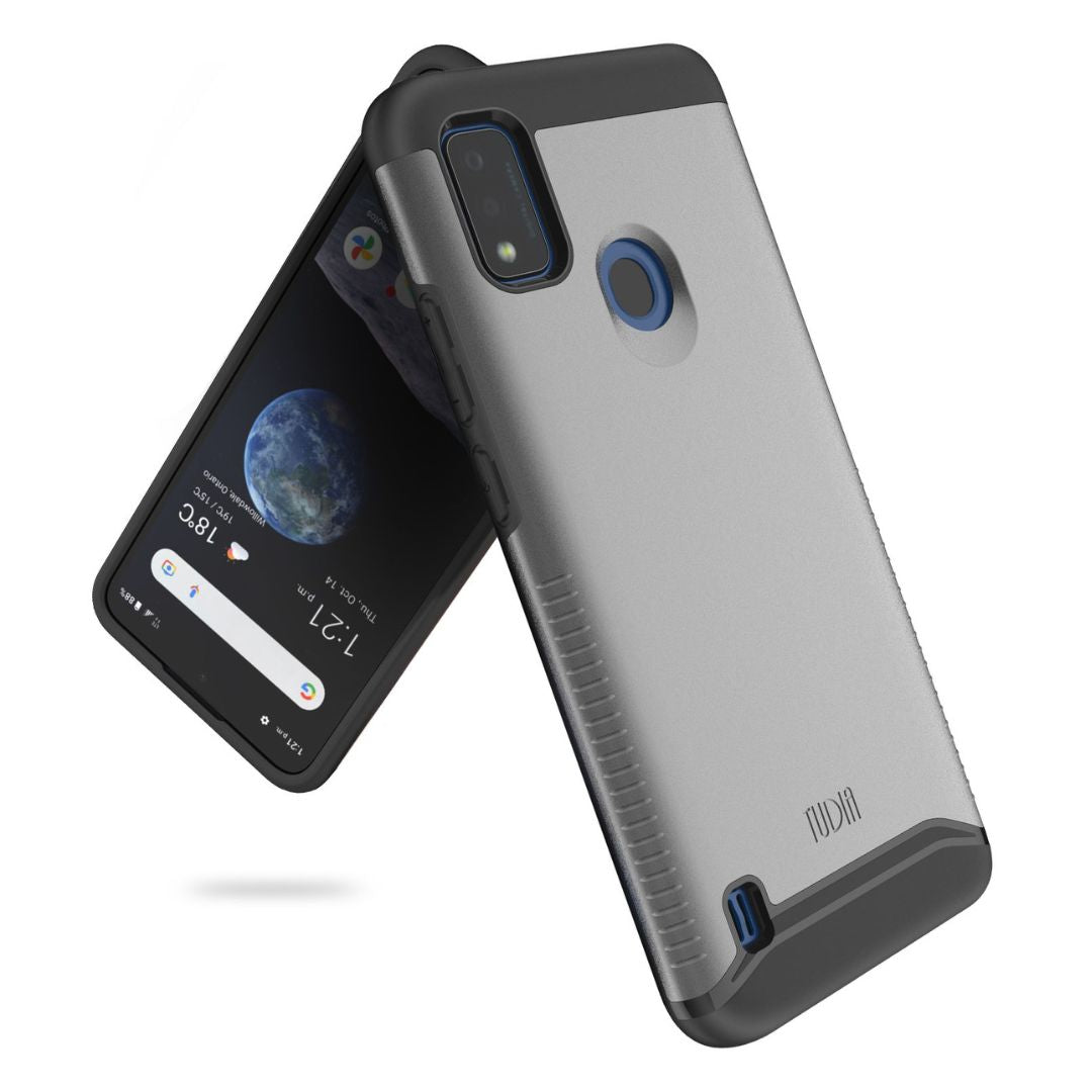 ZTE Blade A7P phone case MERGE Heavy Duty Dual Layer in Metallic Slate color, shockproof protective cover for ZTE Blade A7P