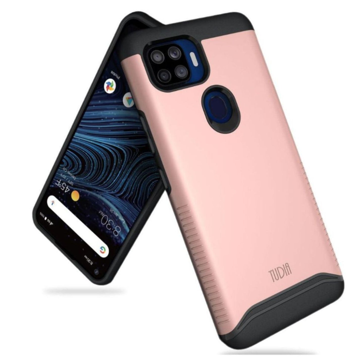 Rose Gold TUDIA MERGE Dual Layer Heavy Duty Case for ZTE Blade X1 5G – Shockproof Protective Phone Cover