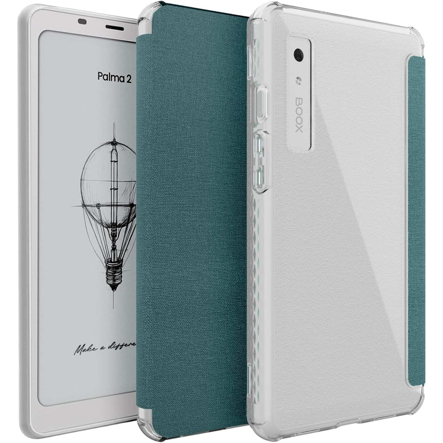 Onyx Boox Palma 2 Case SKN V2 FLIP Translucent TPU Back with Textured Leather