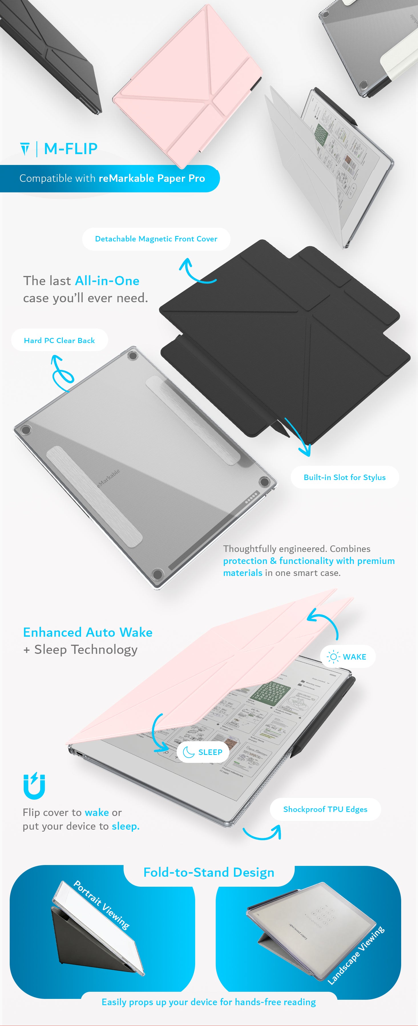 TUDIA M-FLIP 分離式Remarkable Paper Pro11.8 TUDIA M-FLIP reMarkable Paper Pro 11.8