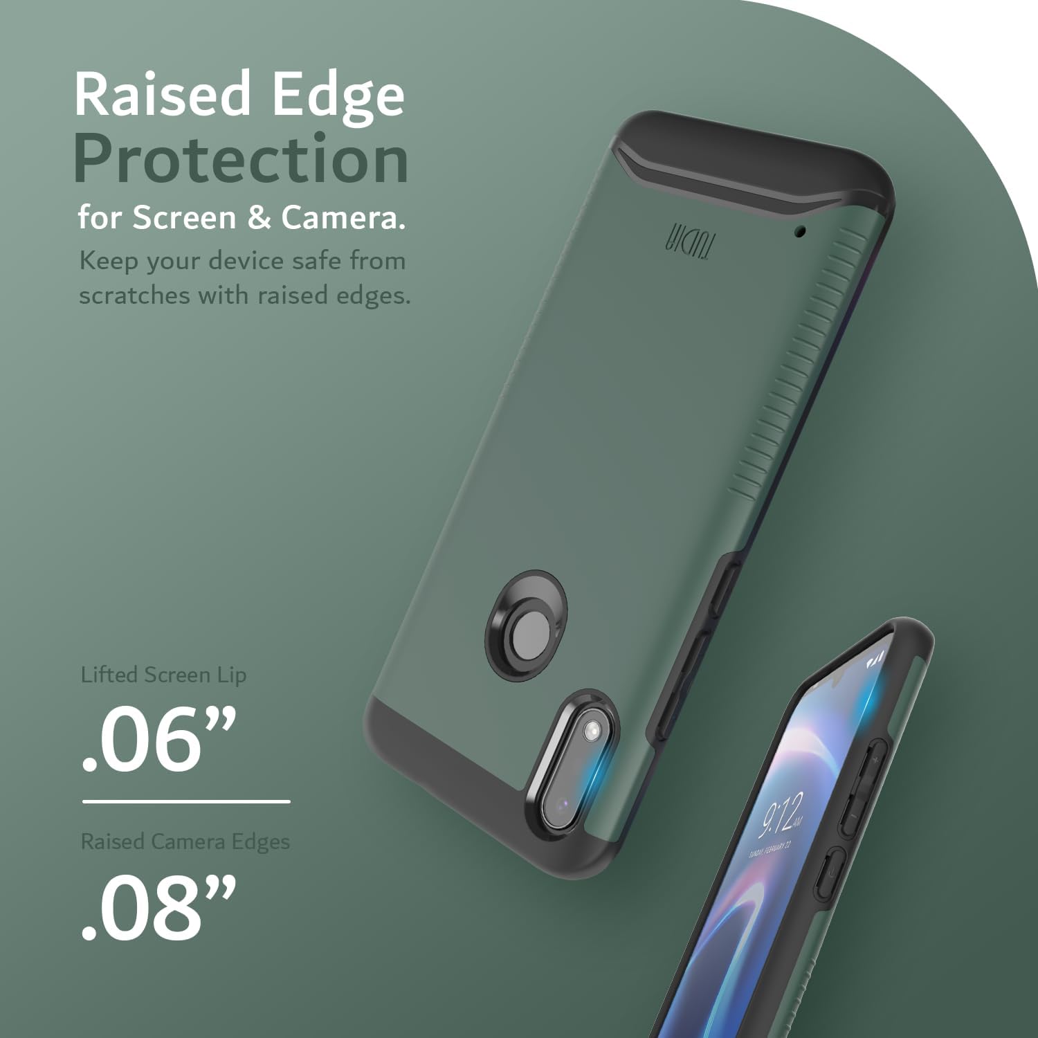 TUDIA NUU Mobile X6 Plus 6.1 inch Merge Case Black – Heavy Duty Dual Layer Shockproof Protective Cover with Raised Edges
