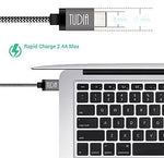 TUDIA Nylon Braided USB 3.1 USB-C to USB Type A Male Data & Charging Cord 1m/3.3ft
