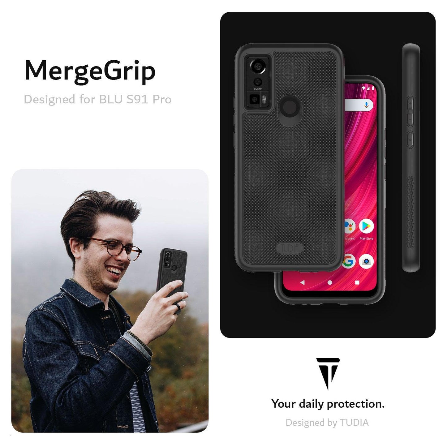 BLU S91 Pro Case MergeGrip Heavy Duty DualShield - TUDIA Products