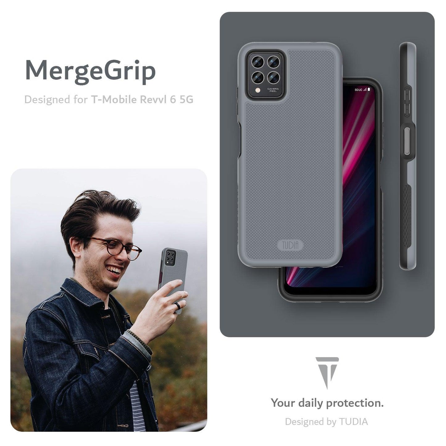 T-Mobile REVVL 6 Pro 5G Case MergeGrip Heavy Duty DualShield