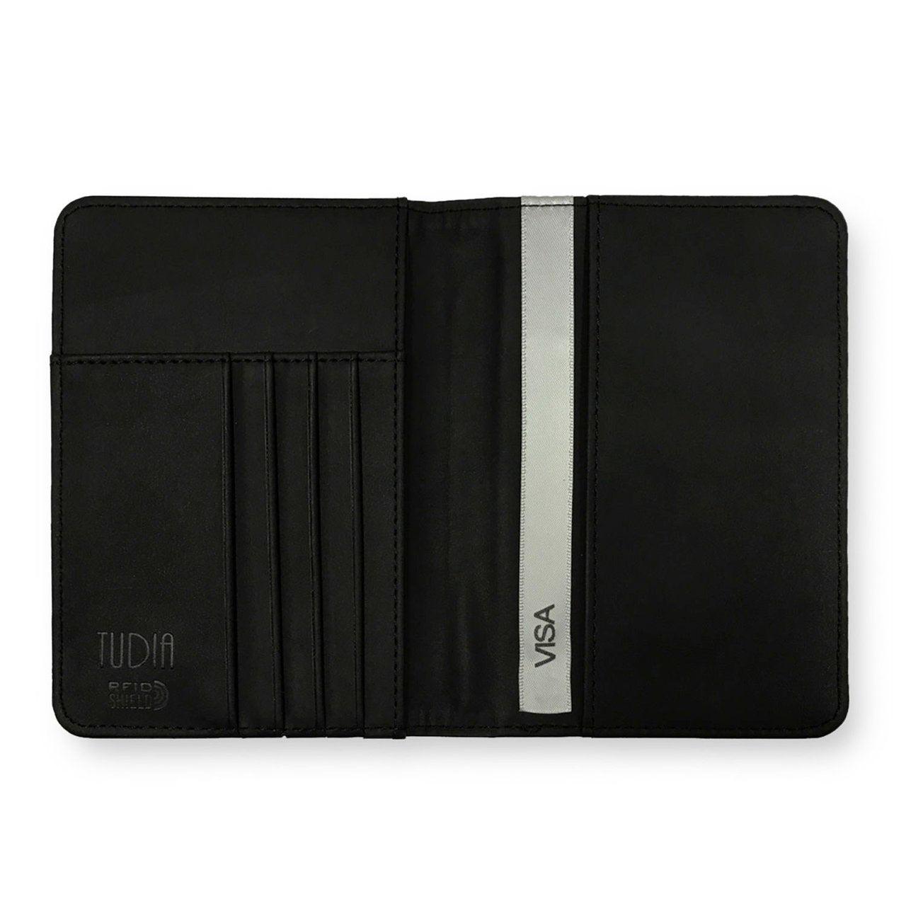 RFID Blocking Passport Case, TUDIA Genuine Leather Passport Holder Cover & Travel Wallet ID Card Case