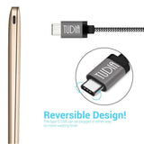 TUDIA Nylon Braided USB 3.1 USB-C to USB Type A Male Data & Charging Cord 1m/3.3ft