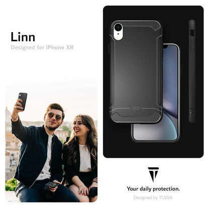 LINN Carbon Fiber Grip Case for Apple iPhone XR – Slim Textured Tactile Protective Cover