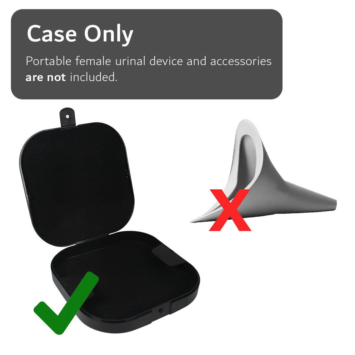 Hard Plastic Carrying Case for Portable Female Urination Funnel Device - TUDIA Products