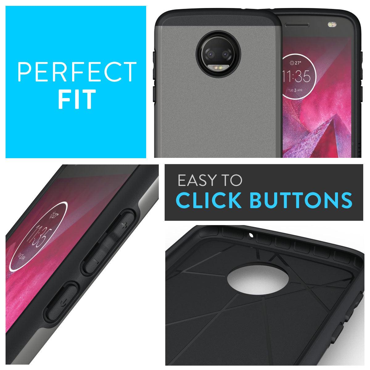 Motorola Moto Z Force (2nd Generation), Moto Z2 Force Droid Edition Case MERGE Heavy Duty Dual Layer - TUDIA Products