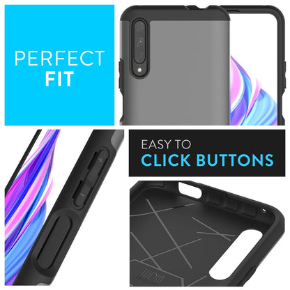 Rugged heavy-duty dual-layer case for Honor 9X Pro, Huawei 9X, and Y9s with easy-press buttons and shockproof protection