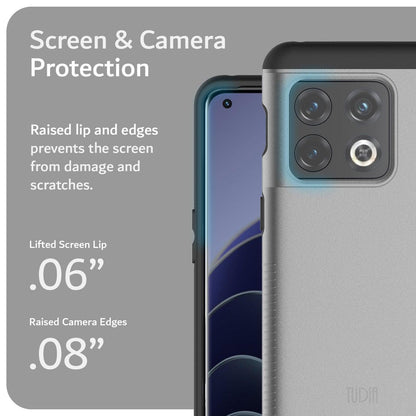 OnePlus 10 Pro heavy duty case by TUDIA MERGE with dual-layer protection, raised edges for screen and camera, and rugged shockproof design