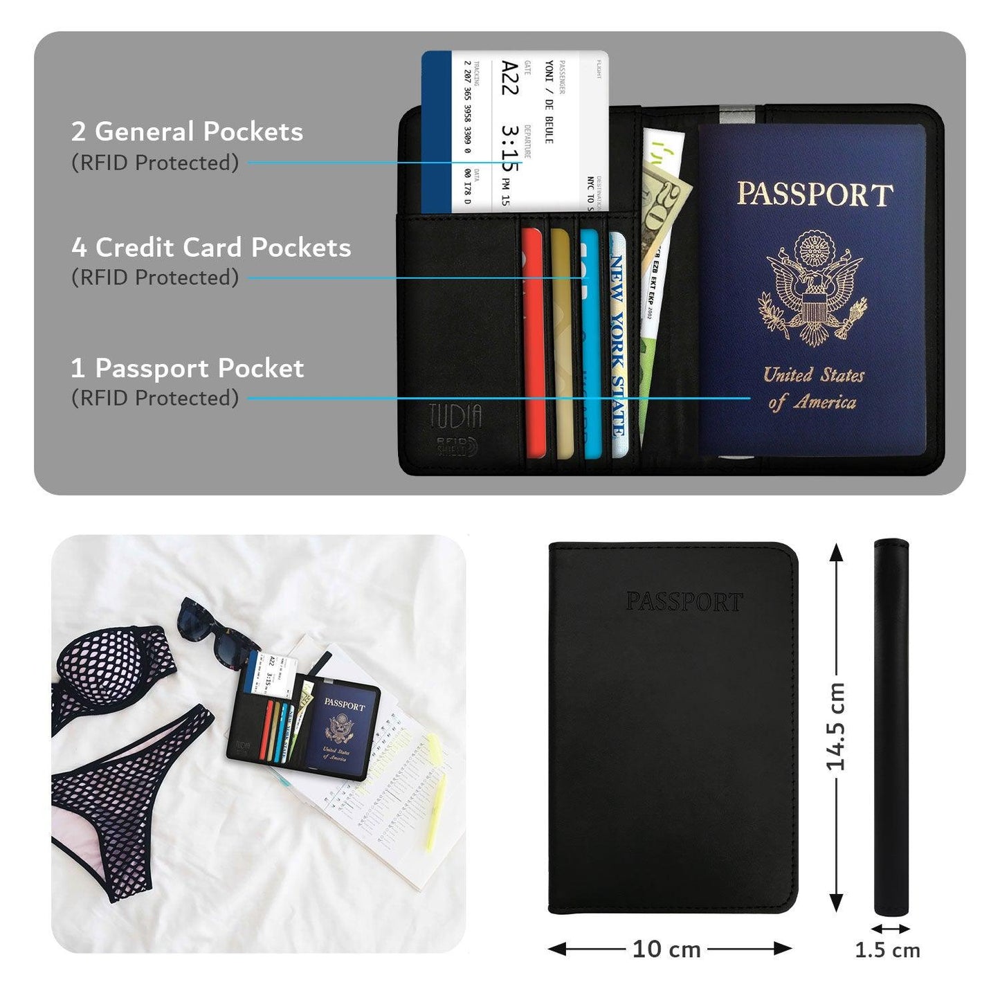 Genuine Leather Passport Cover & Travel Wallet Case - TUDIA Products