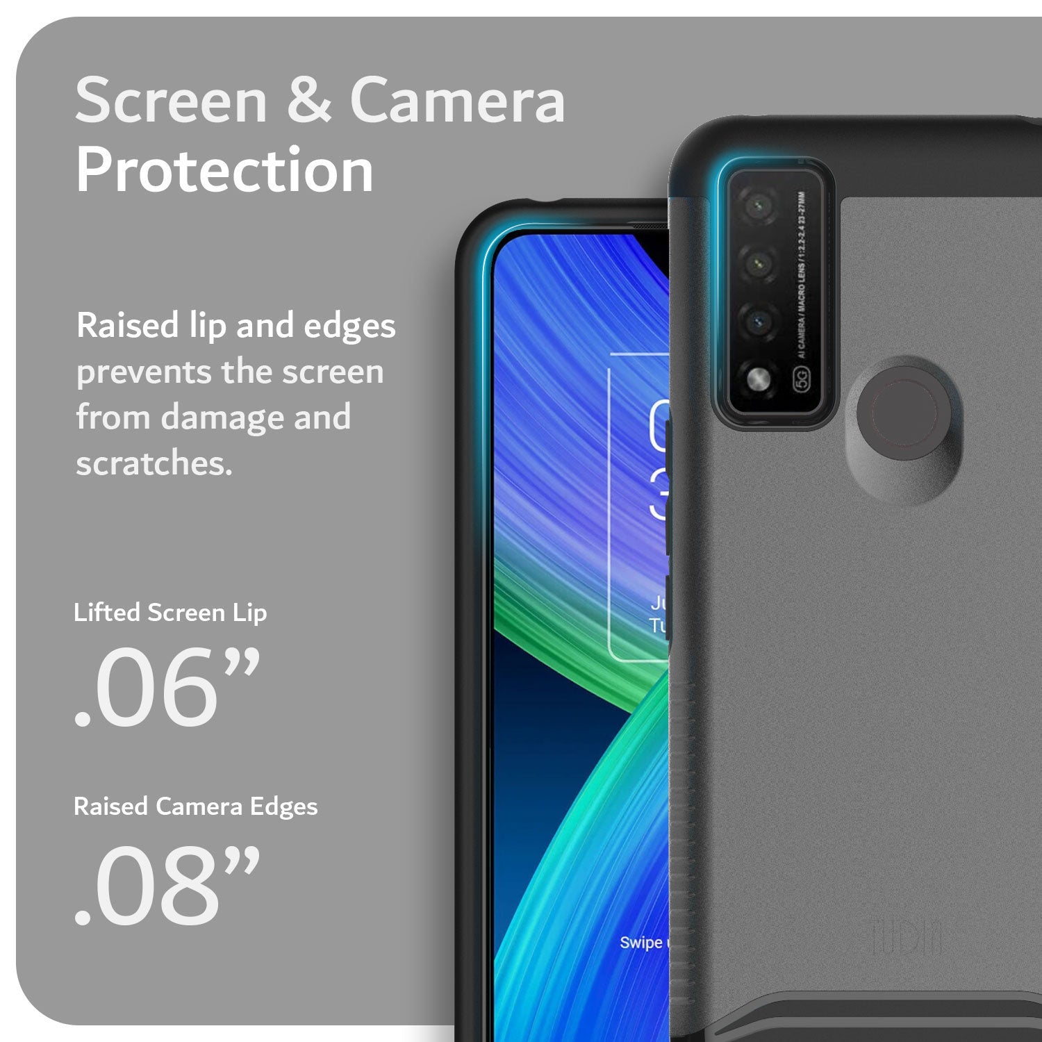 TCL 20R 5G, TCL 20 AX 5G, TCL Bremen 5G phone case MERGE heavy duty protective cover with reinforced screen and camera protection