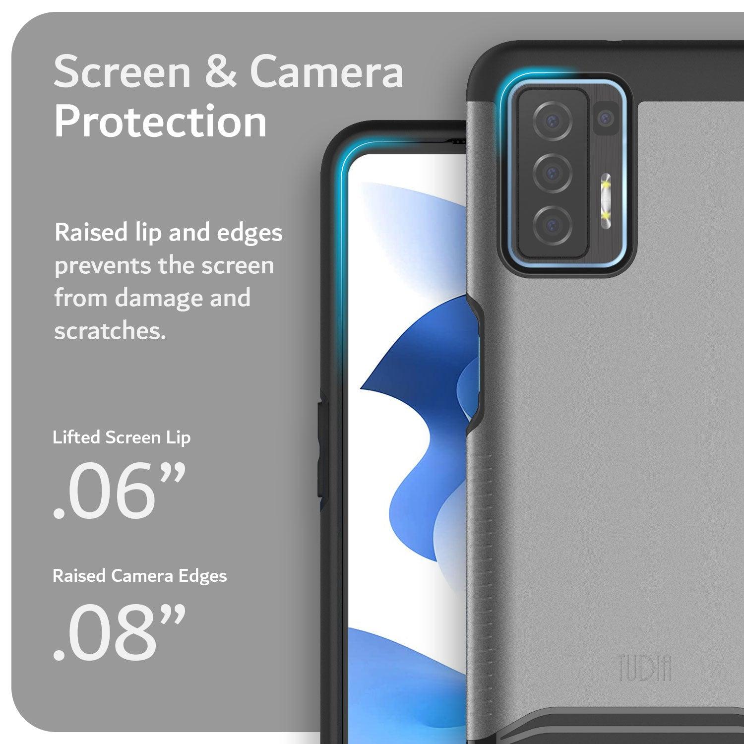 TUDIA BLU F91 5G MERGE Series Case with Rugged Dual Layer Protection for Screen and Camera