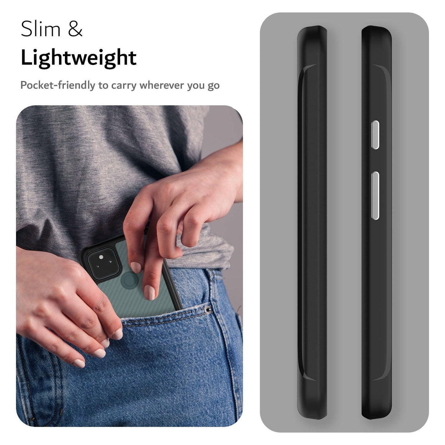 TUDIA LUCION Series Slim Protective Case for Google Pixel 5a 5G – Lightweight Shockproof Cover