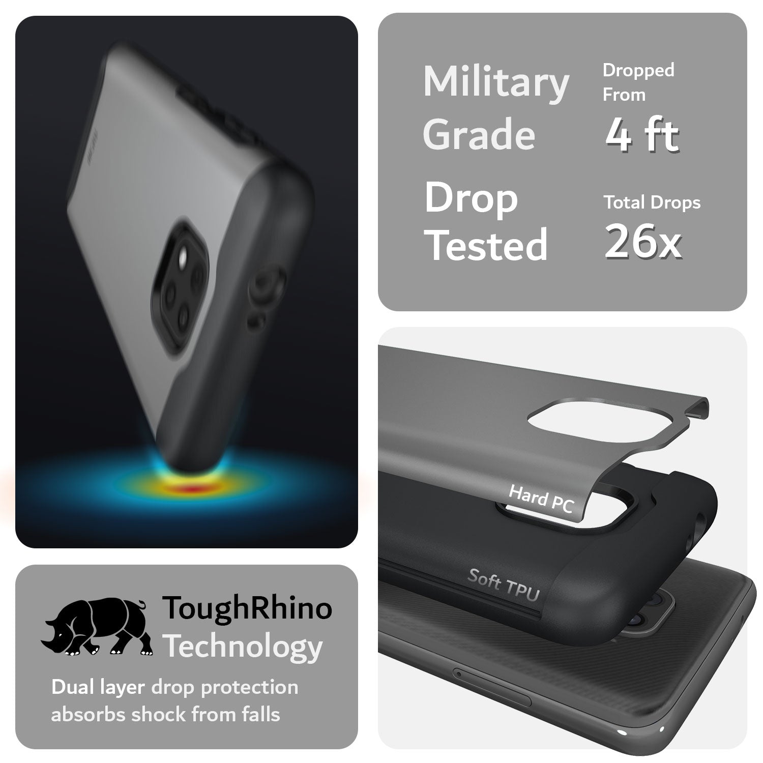 TUDIA MERGE DualShield Case for Moto G Power 2021 – Black Heavy Duty Military Grade Drop Tested Protective Cover