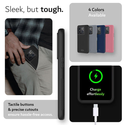 TUDIA MergeGrip DualShield Black Case for OnePlus 10T 5G – Rugged Protection with Tactile Buttons and Precise Cutouts