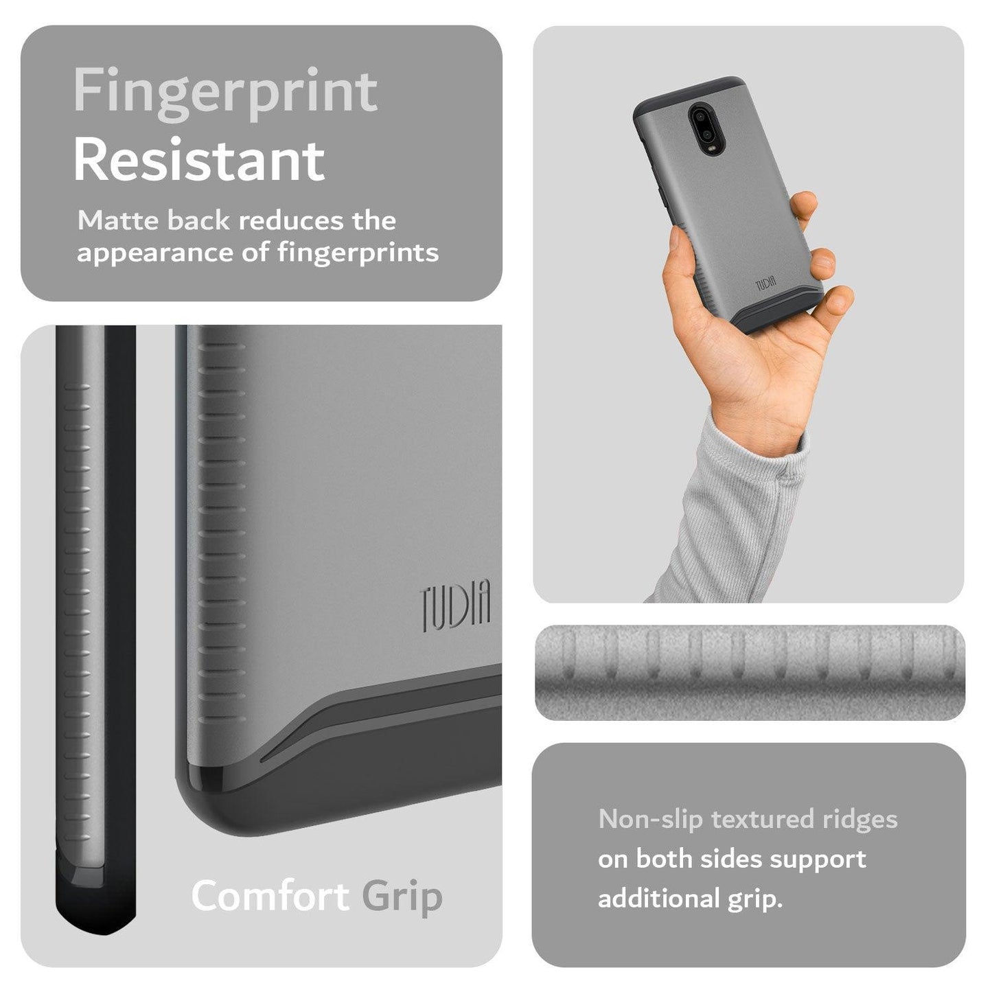 TUDIA Merge Heavy Duty Dual Layer Fingerprint-Resistant Case for OnePlus 6T