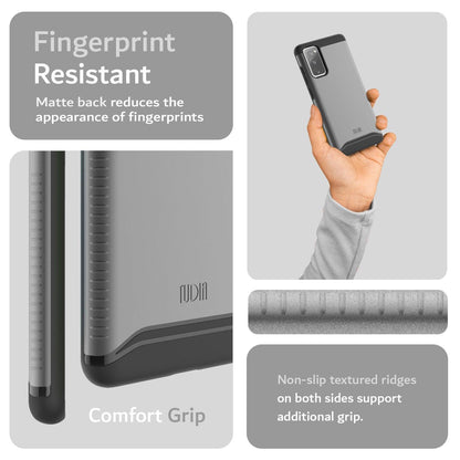 TUDIA Samsung Galaxy S20 FE 5G case in matte black - heavy duty dual layer protective phone cover with fingerprint-resistant finish