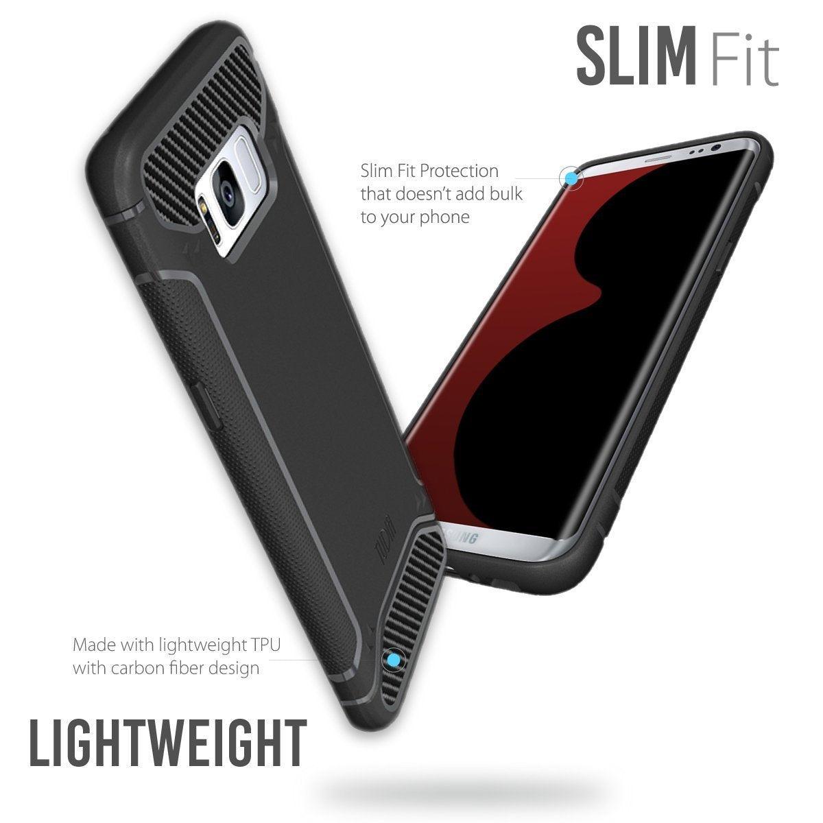Samsung Galaxy S8 Plus Case TAMM Carbon Fiber Grip - TUDIA Products