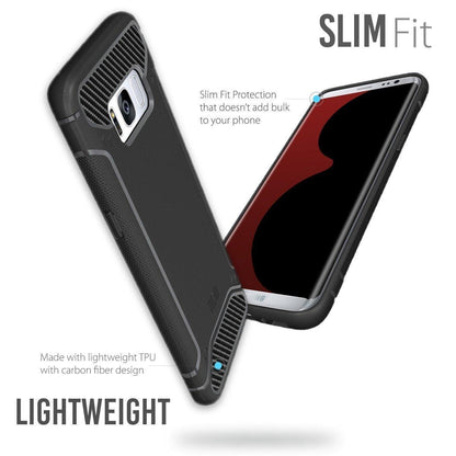 Samsung Galaxy S8 Plus Case TAMM Carbon Fiber Grip - TUDIA Products