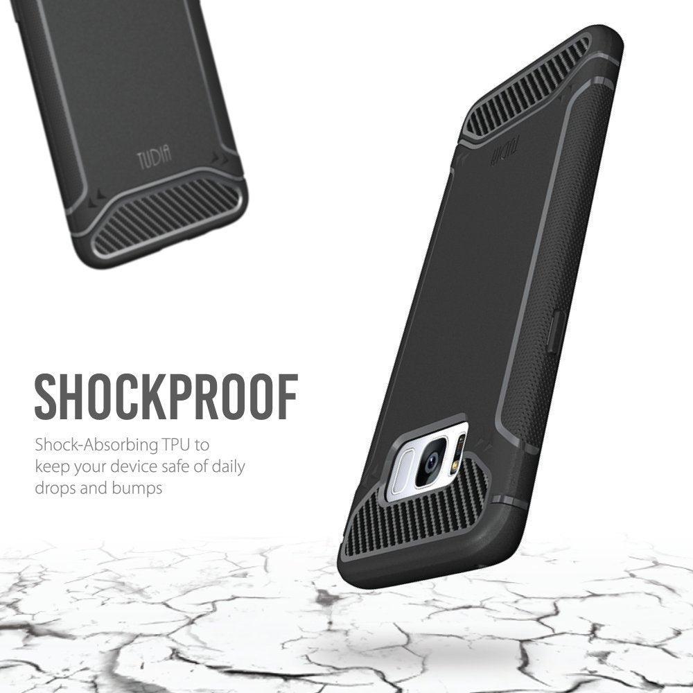 Samsung Galaxy S8 Plus Case TAMM Carbon Fiber Grip - TUDIA Products