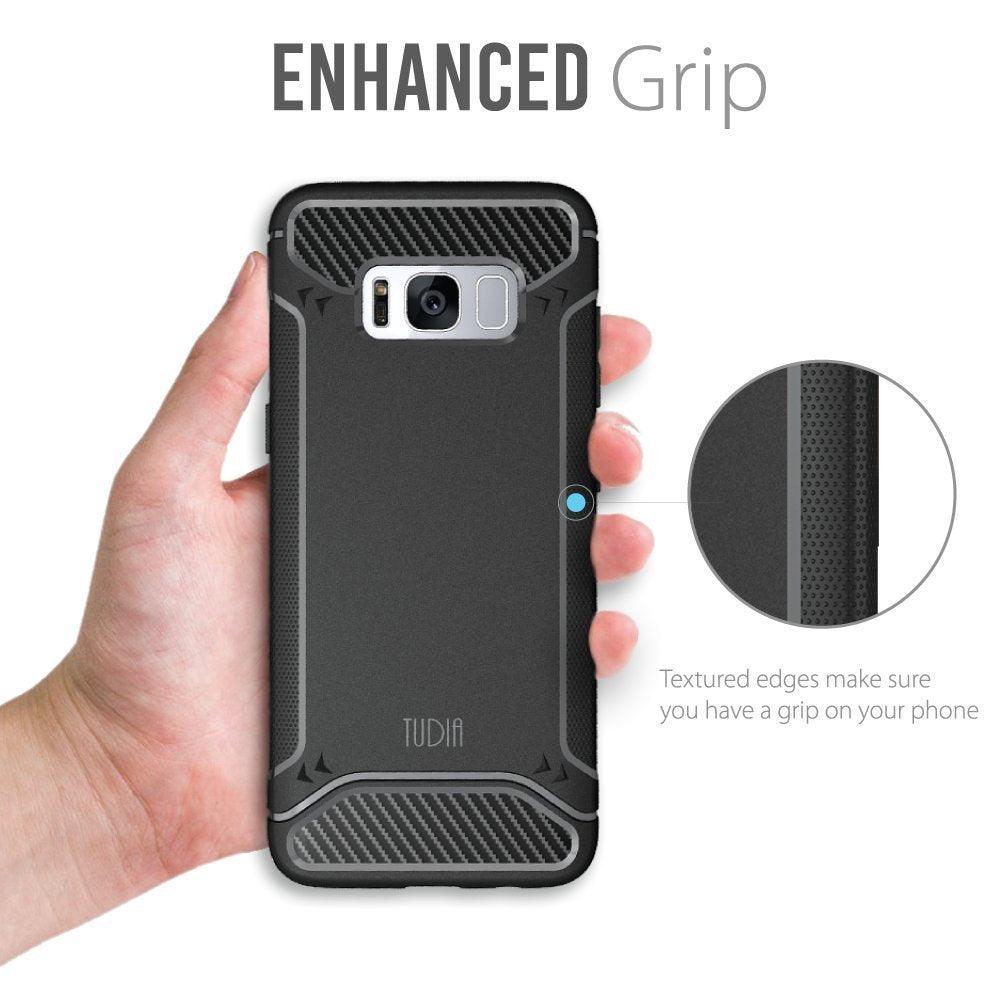 Samsung Galaxy S8 Plus Case TAMM Carbon Fiber Grip - TUDIA Products