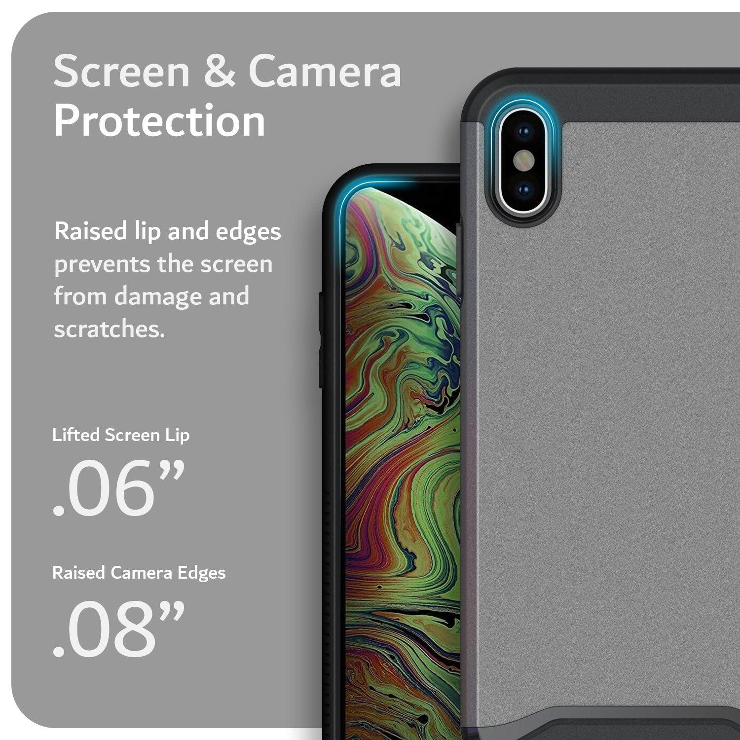 TUDIA iPhone Xs Max Case MERGE Series – Heavy Duty Dual Layer Protective Phone Cover with Shockproof Bumper and Screen Camera Guard