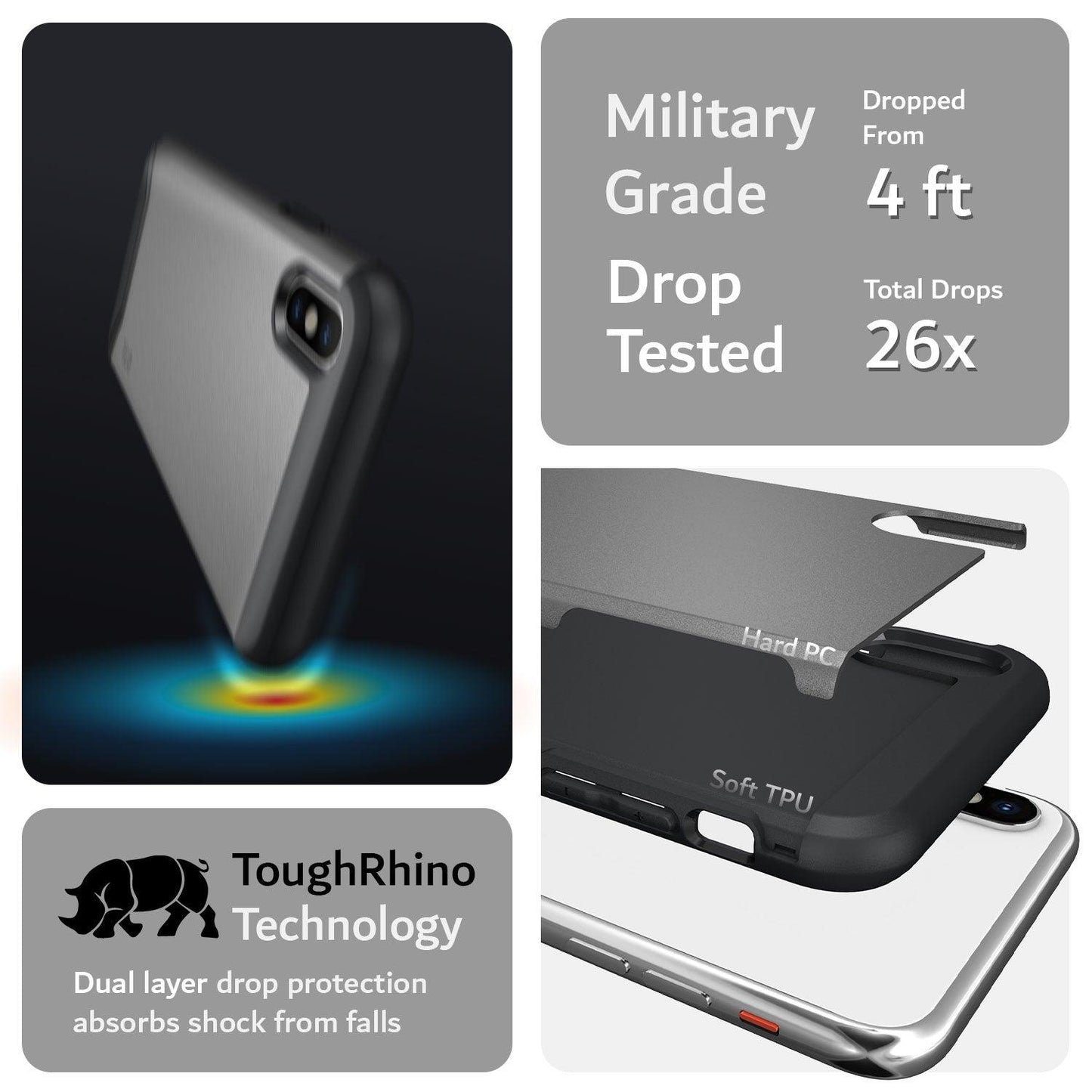 TUDIA iPhone Xs Max 6.5 Inch Case – MERGE Series Dual Layer Military Grade Shockproof Heavy Duty Protective Cover