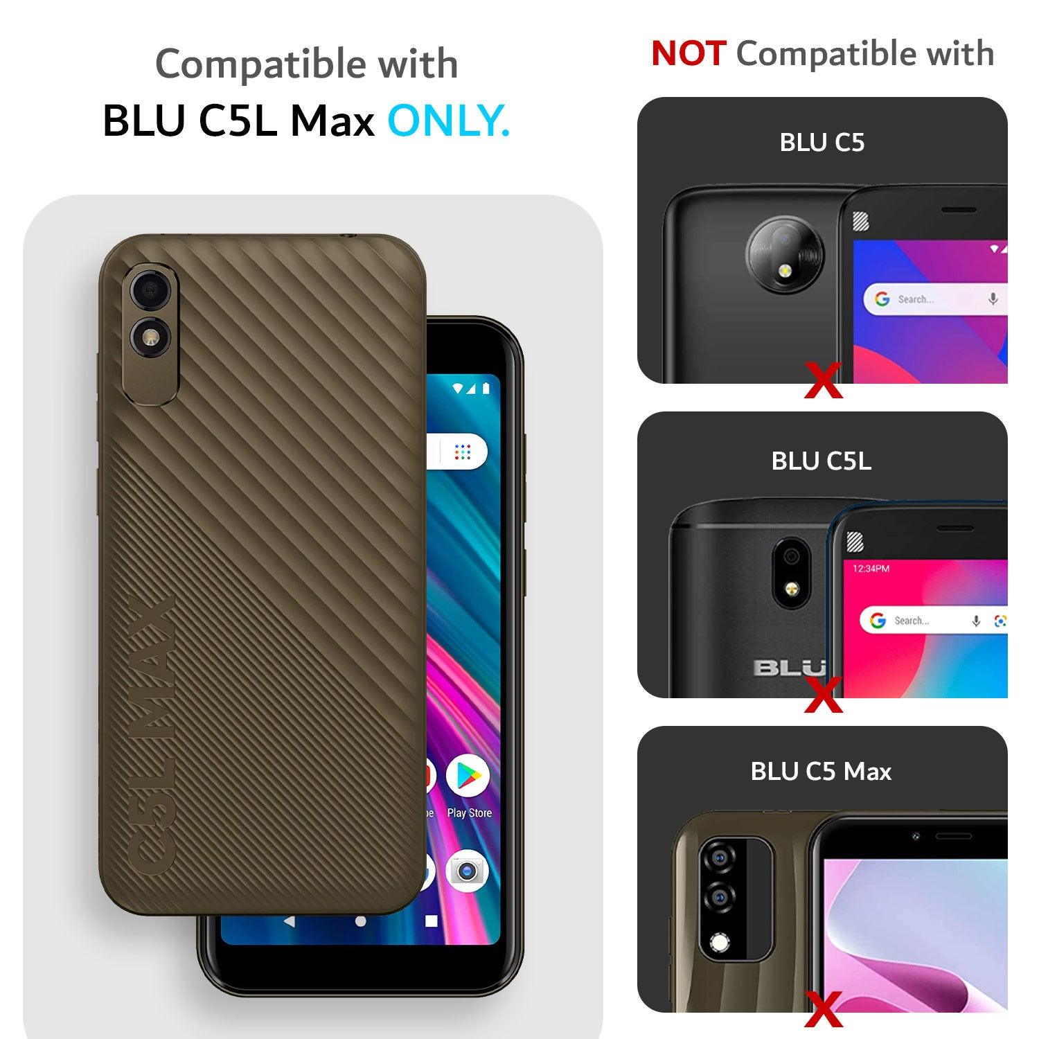Non-Slip Ultra Slim LINNGrip Case for BLU C5L Max, Black Non-Slip Ultra Slim LINNGrip Case for BLU C5L Max, Black