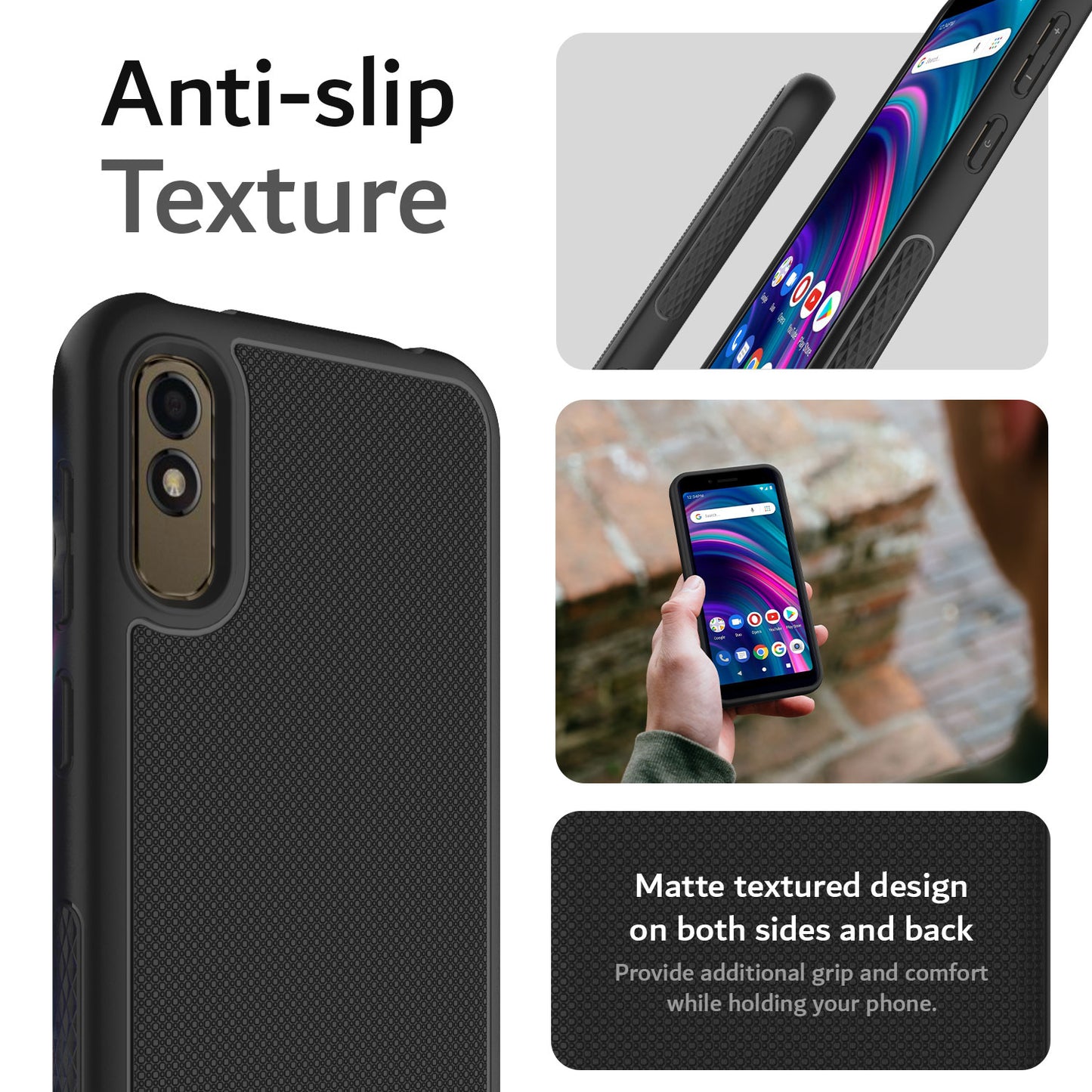 BLU C5L Max Case LINNGrip Non-Slip Ultra Slim - TUDIA Products