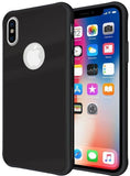 TUDIA [Ceramic Feel] Lightweight [GLOST] TPU Bumper Shock Absorption Cover Featuring [Tempered Glass Back Panel] for Apple iPhone X / XS