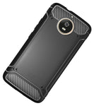 TUDIA Carbon Fiber Design Lightweight [TAMM] TPU Bumper Shock Absorption Cover for Motorola Moto G5S