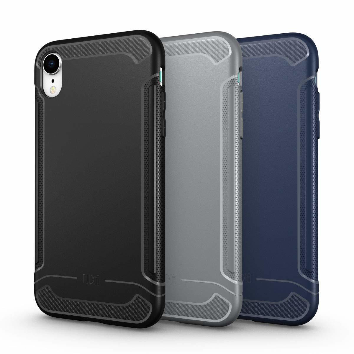 TUDIA Carbon Fiber Design Lightweight [Linn] TPU Bumper Shock Absorption Cover Compatible with Apple iPhone XR (2018)