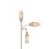 3ft Braided Nylon USB Cable with Lightning Connector (Gold)